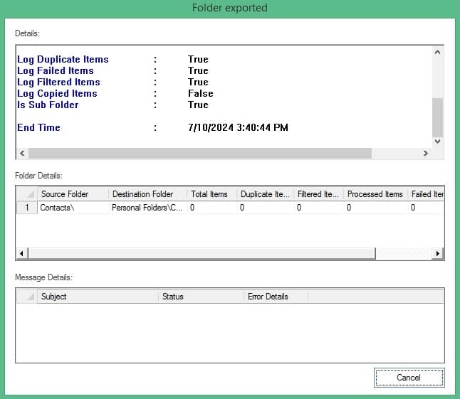 Export logs